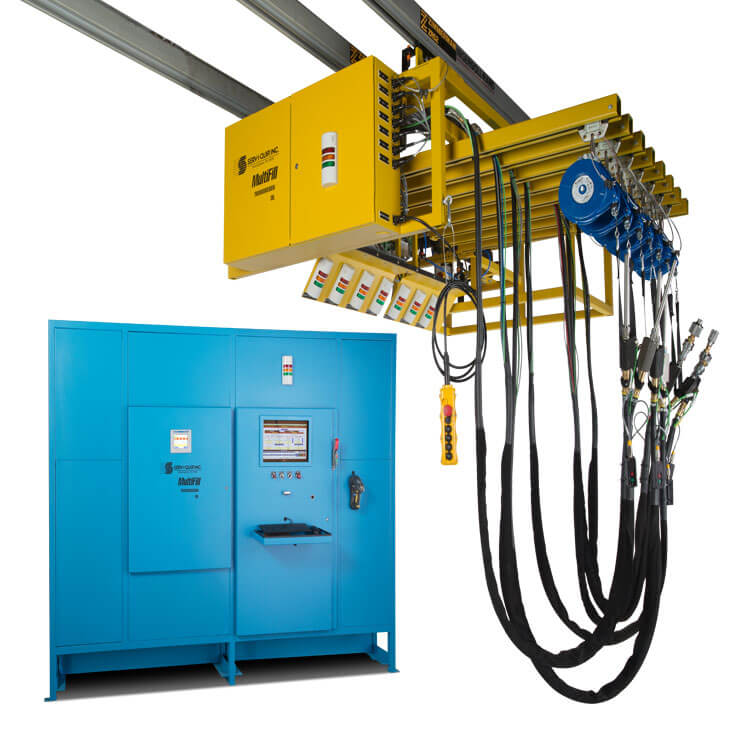 DataFill MultiFill System with automatic drop and retract tooling, VF drive, and operator pendant
